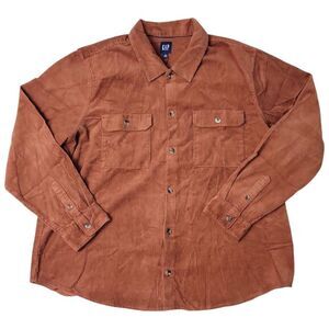 Gap Men's Buttons Chest Pocket Warm Corduroy Over Shirt - Coconut Shell